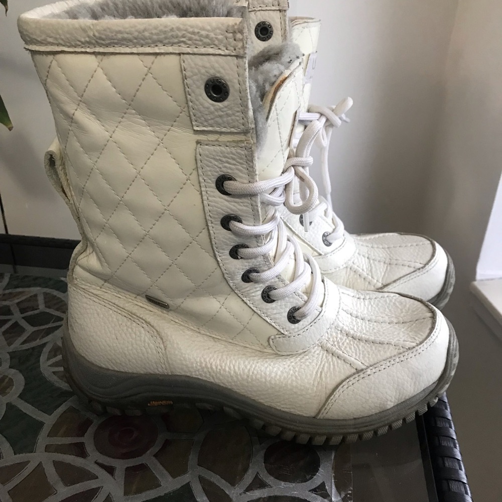 UGG White Quilted Winter Boots